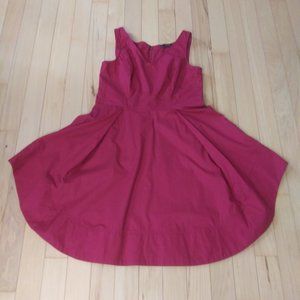 eShakti sleeveless red dress size large unique hem line